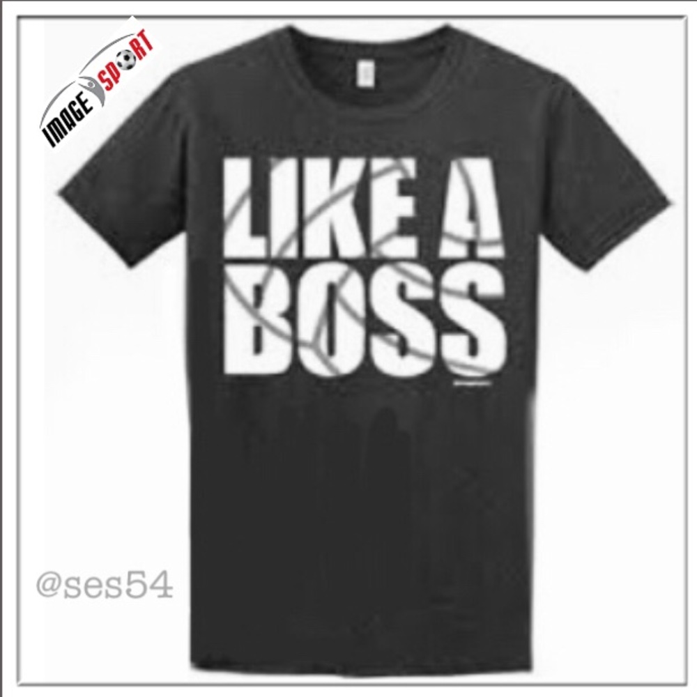 ImageSport “Like a Boss” graphic gray & white tee